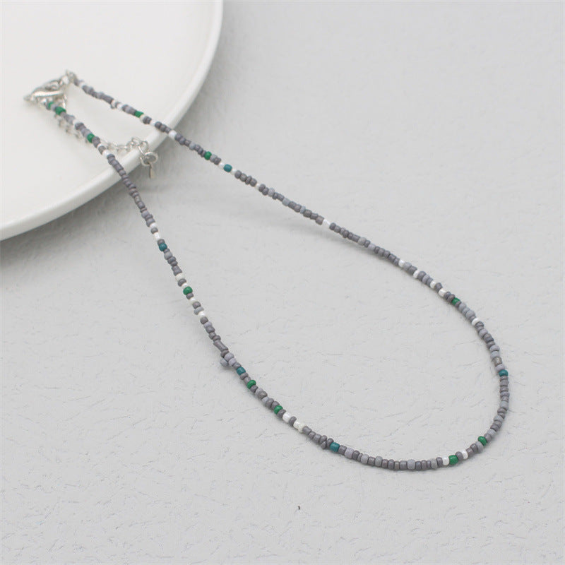 Korean Style Bohemia Khaki Beaded Bead Sweet Necklaces