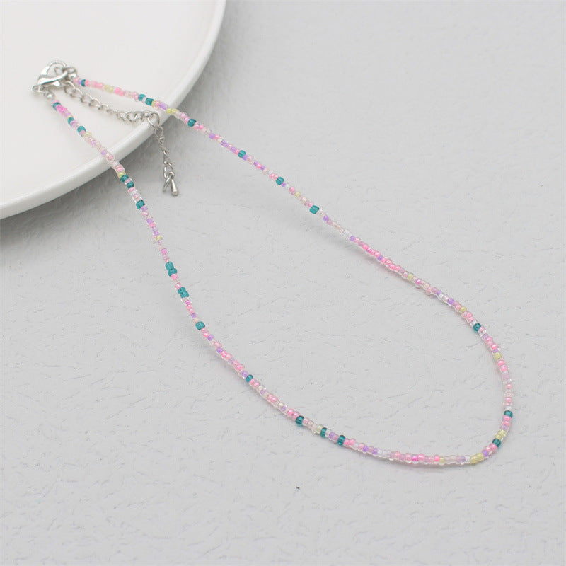 Korean Style Bohemia Khaki Beaded Bead Sweet Necklaces