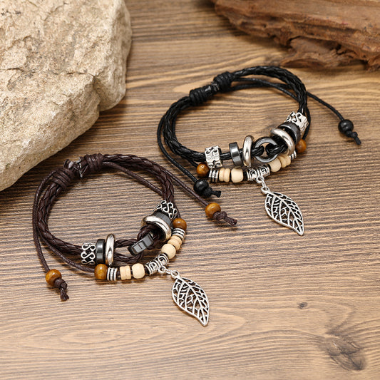 Simple And Popular Leaves Woven Jewelry Bracelets