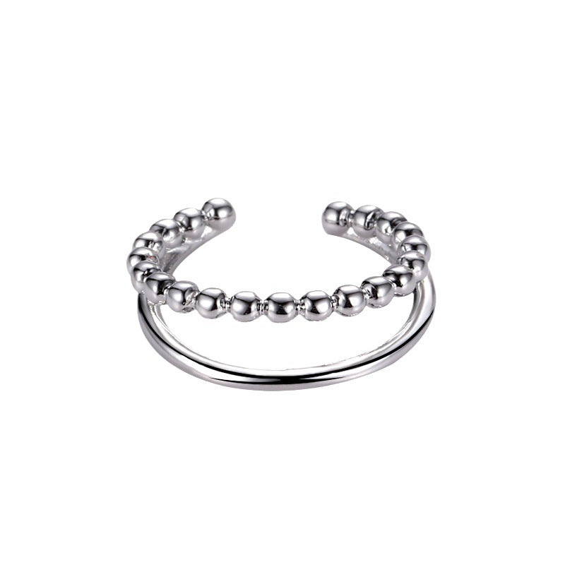 Women's Double Layer Neutral Interwoven Twist For Ear Clip