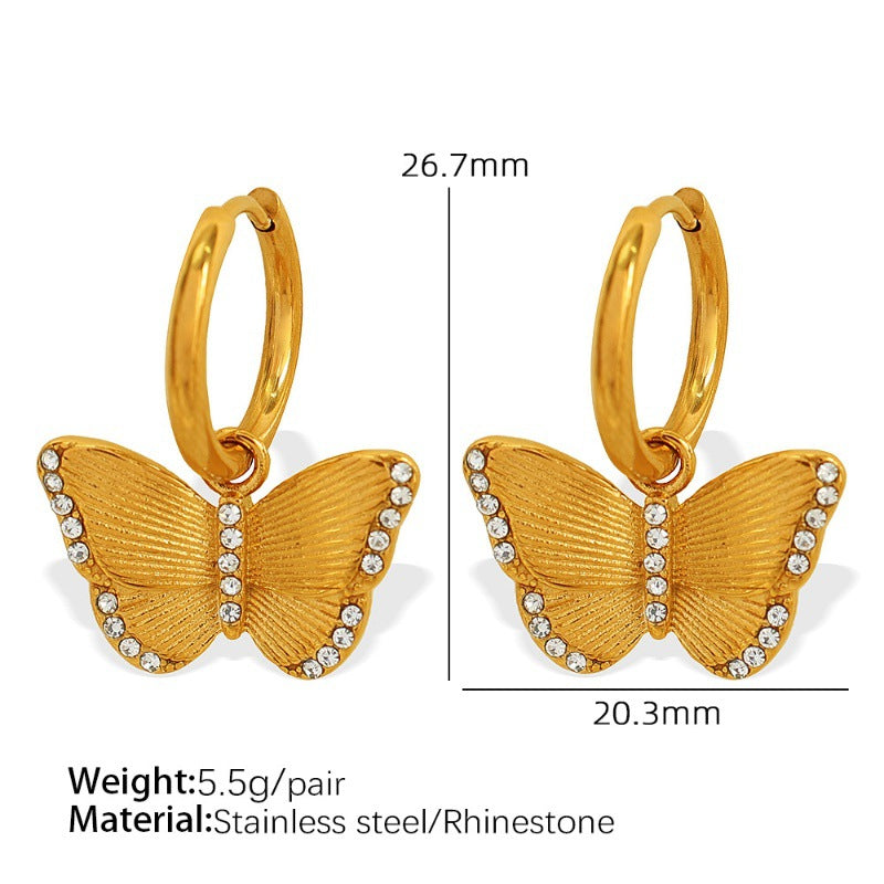 Minority Fairy Flying Zircon Style High-grade Butterfly Jewelry Set