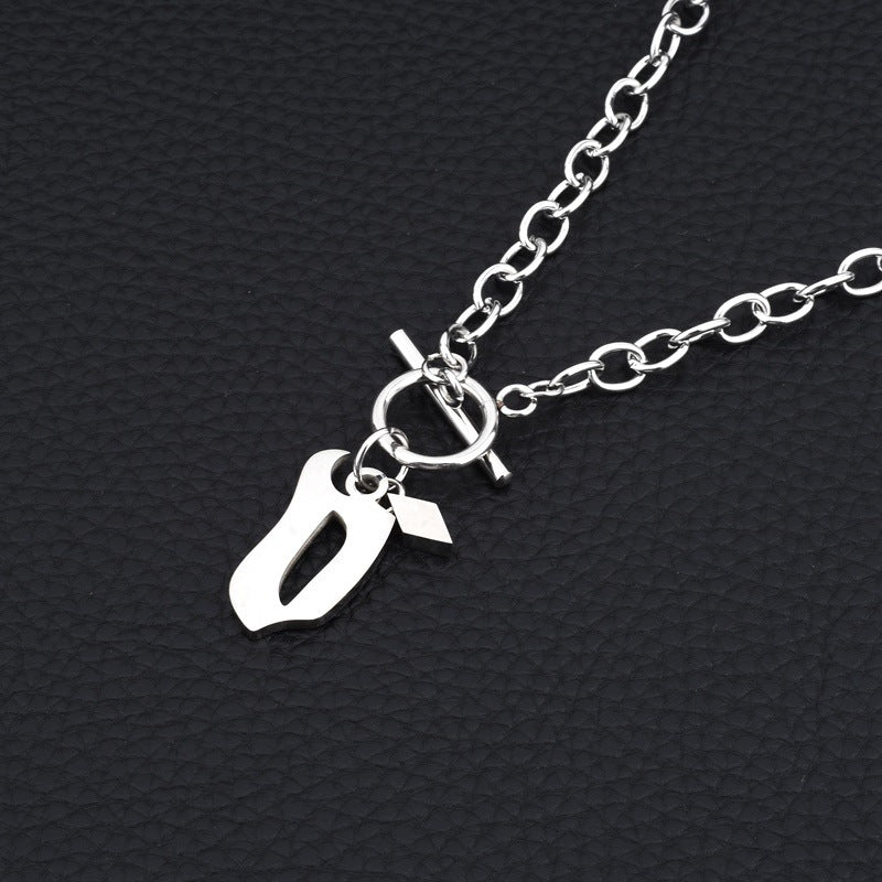 Clavicle Chain English Pendant Titanium Steel Necklaces