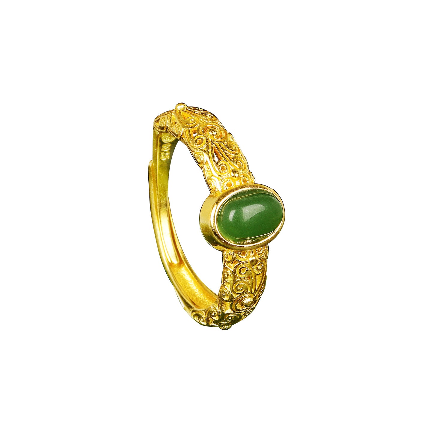 Women's Imitation Jade Egg Noodles Antique Temperament Rings