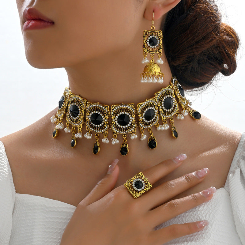 Indian Ethnic Style Vintage Gemstone Beads 2 Necklaces