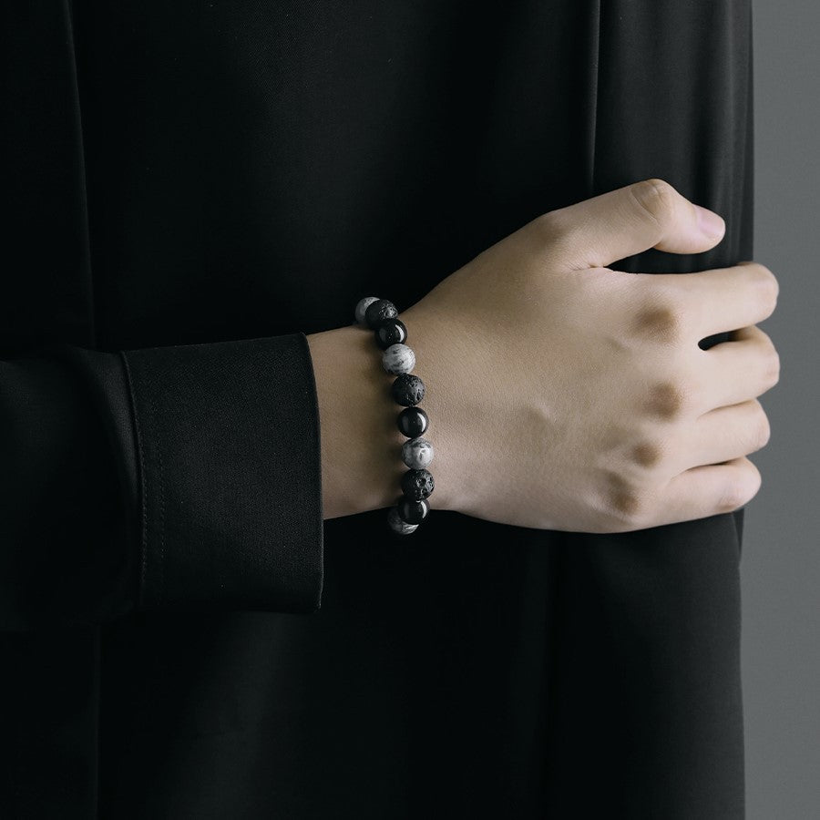 Bracelets froids de haute qualité en perles de pierre pour hommes et femmes