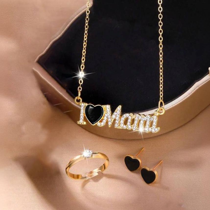 Women's Elegant Mother's Day Letter Red Dripping Pendants