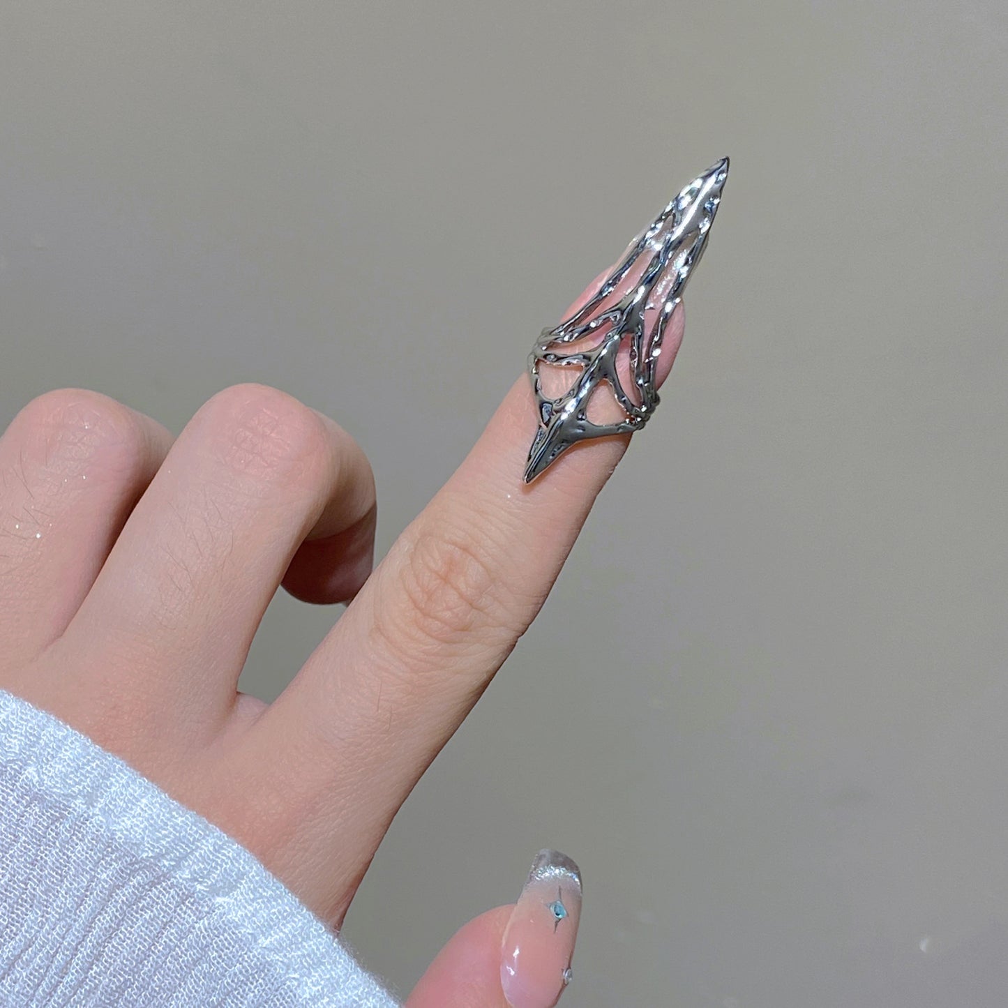 Alloy Geometry Fingernail Fashion Nail Fingertip Rings