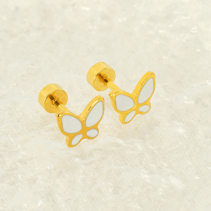 Women's Fashion Butterfly Ear Bone Cute Sweet Stainless Steel Rings