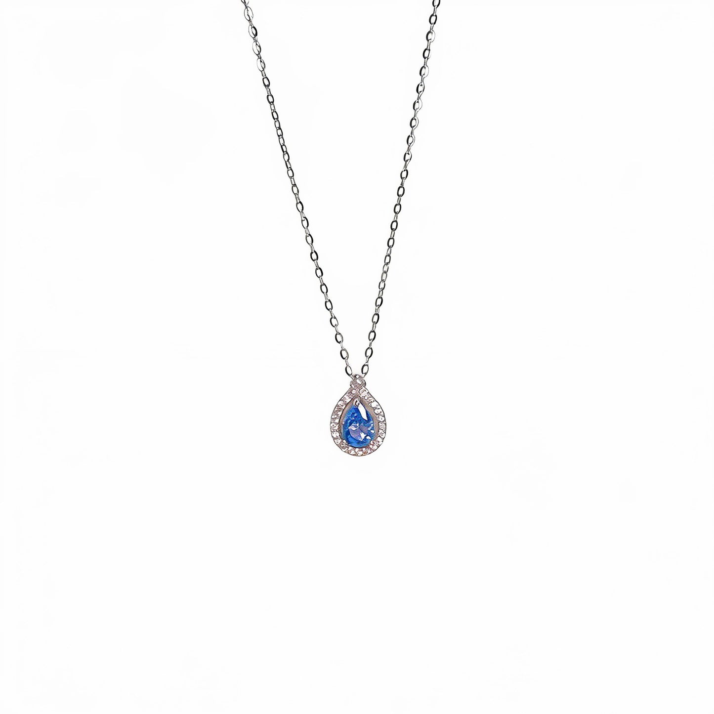 City Sterling Colored Gems Zircon Water Drops Female Fashion Minority Necklace