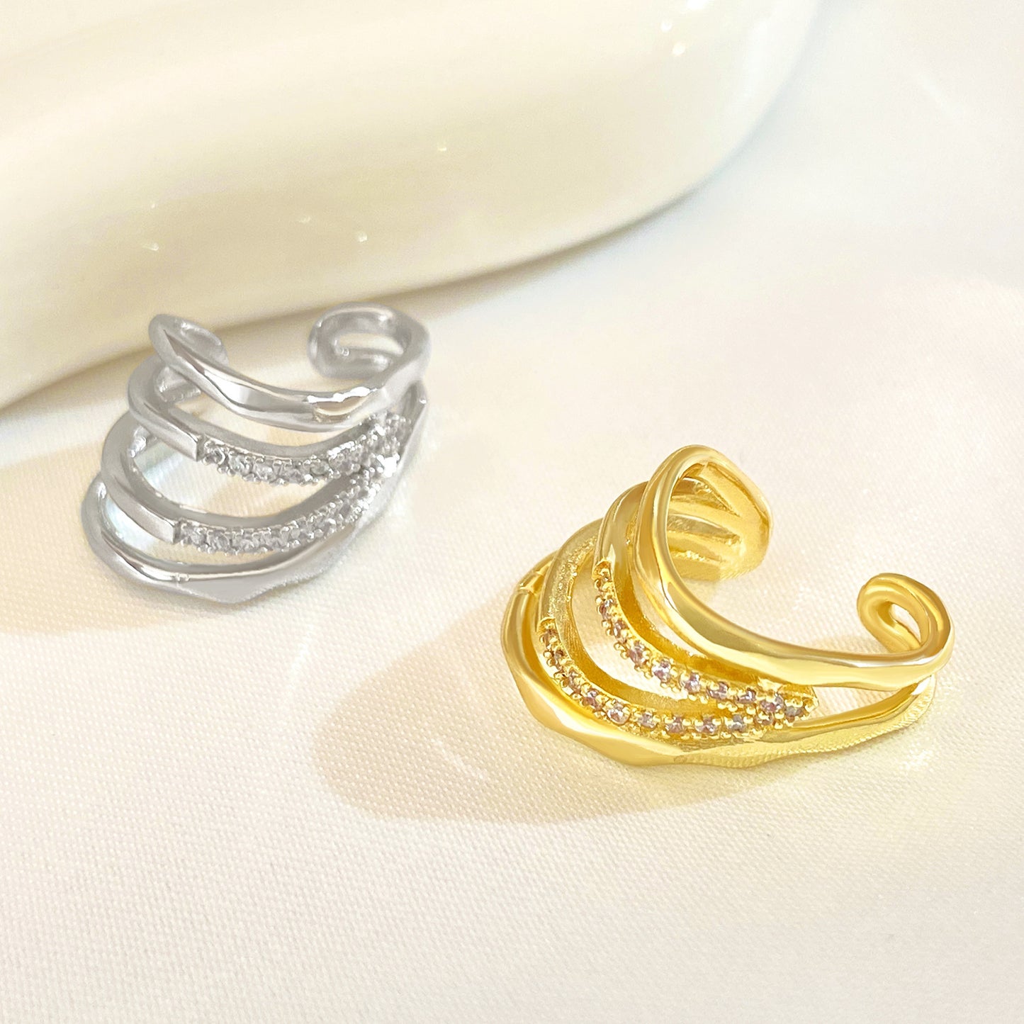 Cross Design Micro Inlaid Zircon Cuff Fashion Personality Affordable Luxury Ear Clip