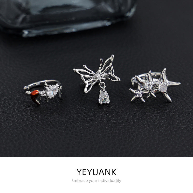 Style Neutral Fashion Commuter Niche Design Cold Zircon Without Pierced Ear Clip