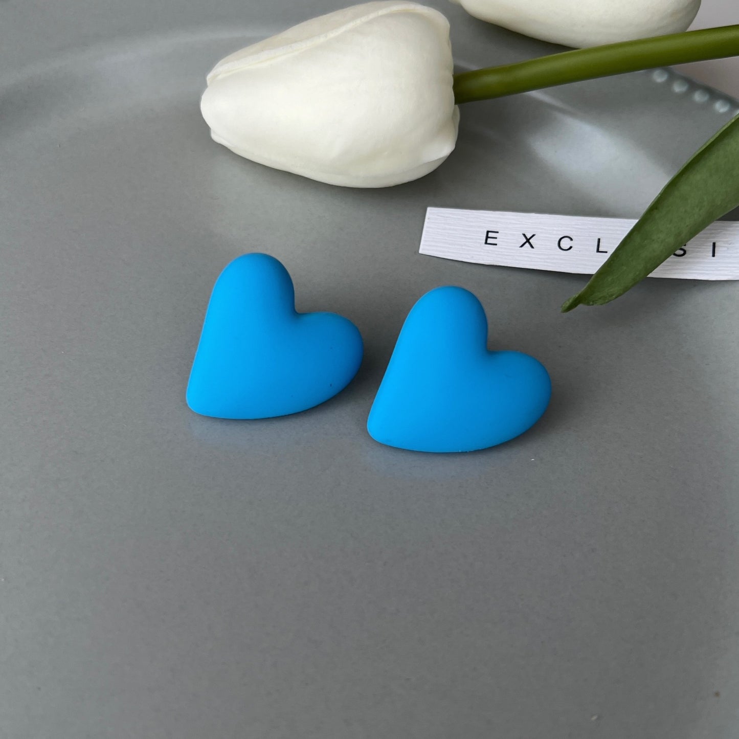 Ear Spray Paint Acrylic White Simple Stud Earrings