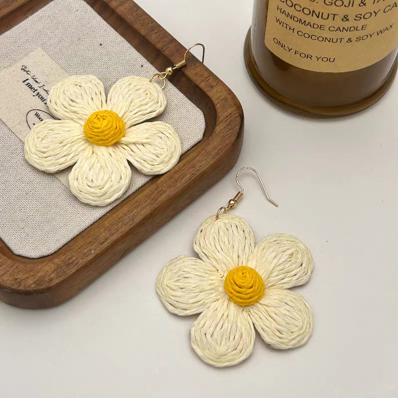 Sunflower Exaggerated Personalized Large Flower Design Earrings