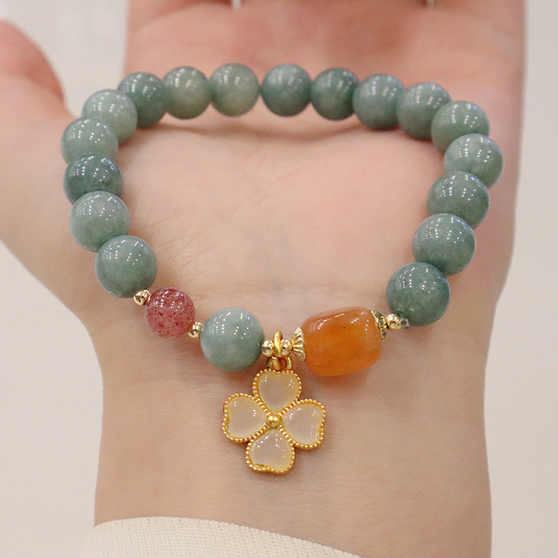 Bracelets coréens en cristal de Jade frais pour femmes, Aventurine de Birmanie