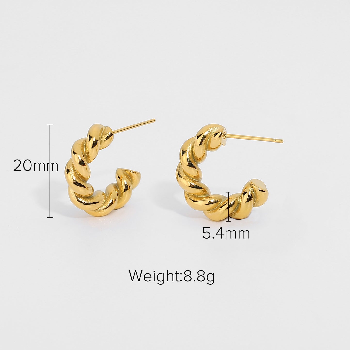 Women's Claw Bag Gold Plated Stainless Steel Ring-shaped Earrings