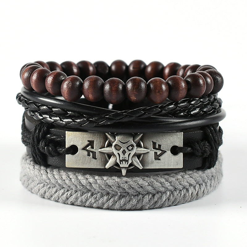 Men's Leather Woven Cowhide Simple Suit Bracelets