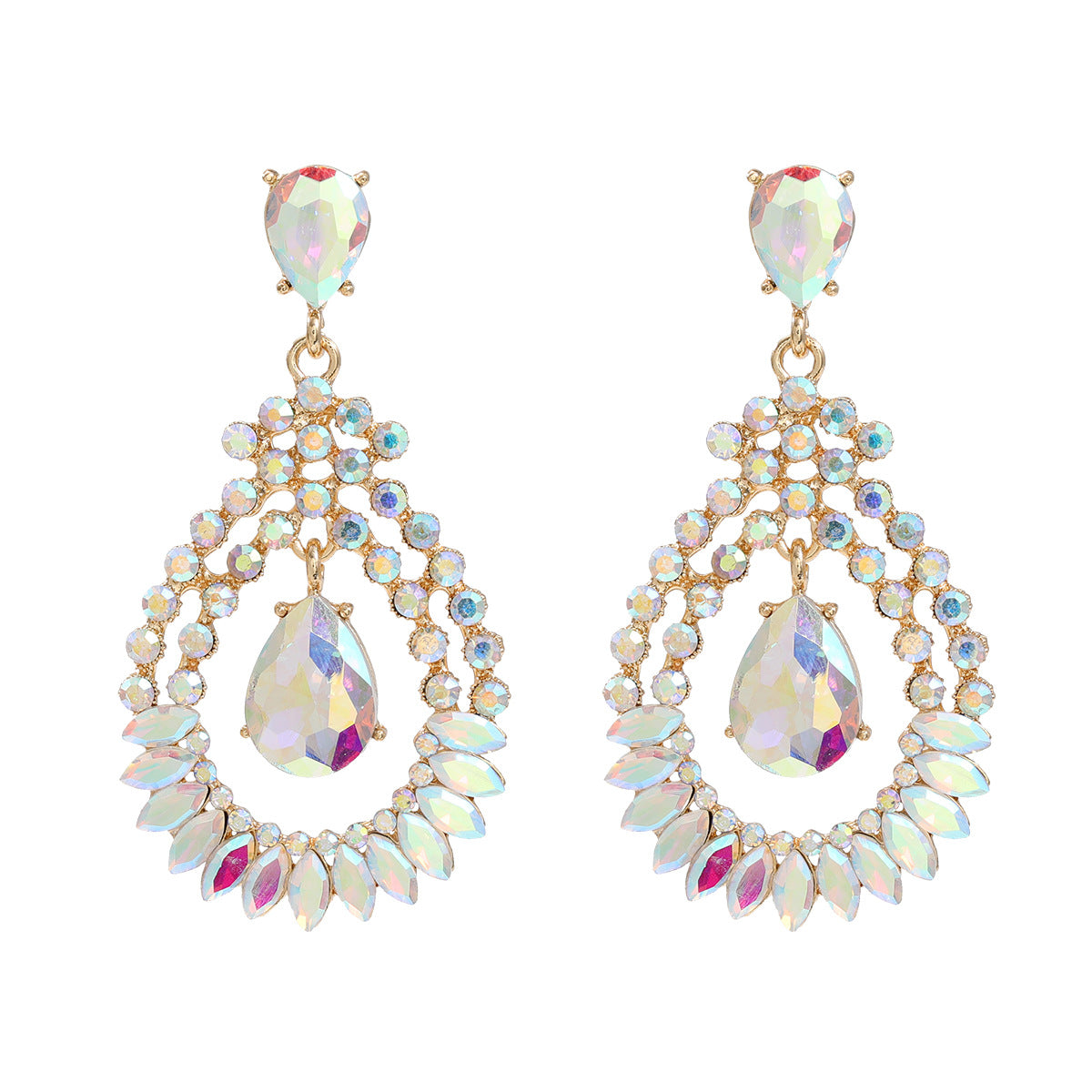 Women's Colorful Crystals Drop-shaped For Splendid Diamond Earrings