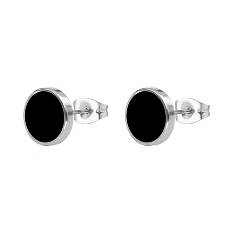 Fashion Trend Round Stainless Steel Personalized Stud Earrings