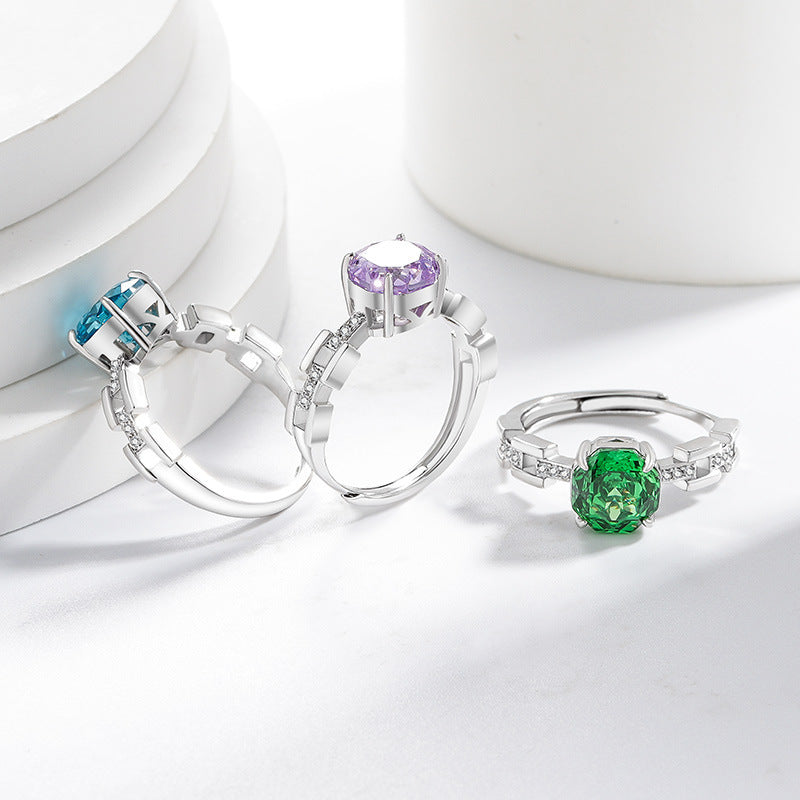 Rose Cut Inlaid Super Flash Fashion Live Ring