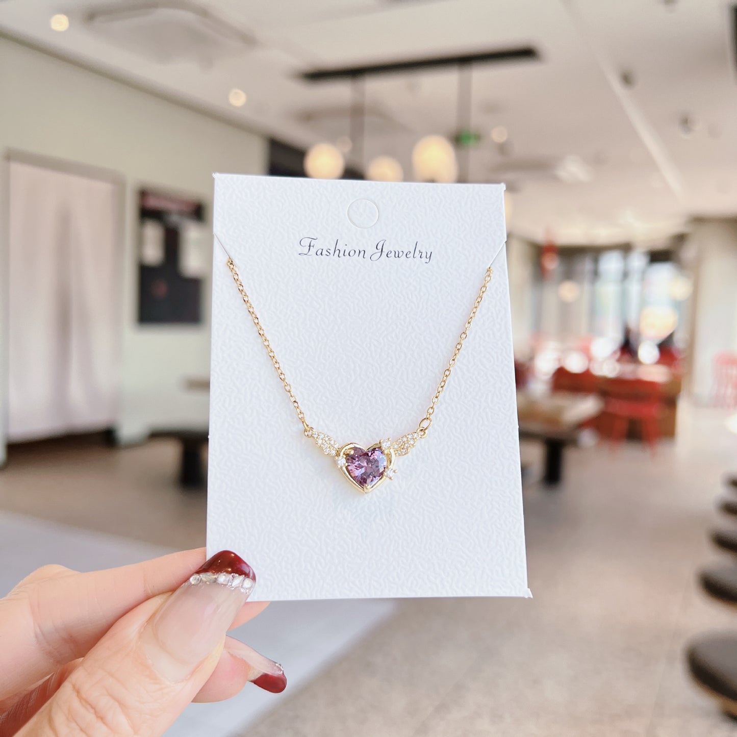 Luxury Sweet Super Pink Flowers Water Drop Female Fully Jeweled Necklace