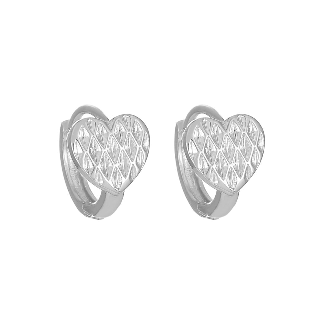 Fashion Temperamental Minority Design Stitching Love Heart Earrings