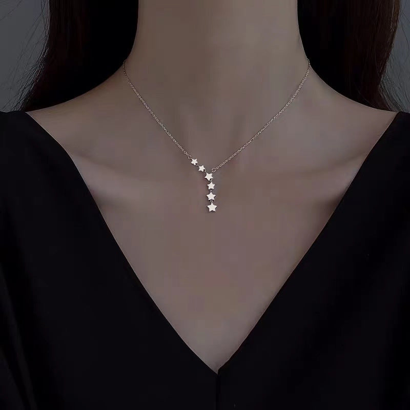 Et pendentif lune, chaîne de clavicule, colliers en acier inoxydable