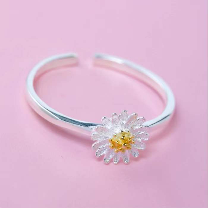 Little Daisy Sunflower Open Female Korean Fashion Rings
