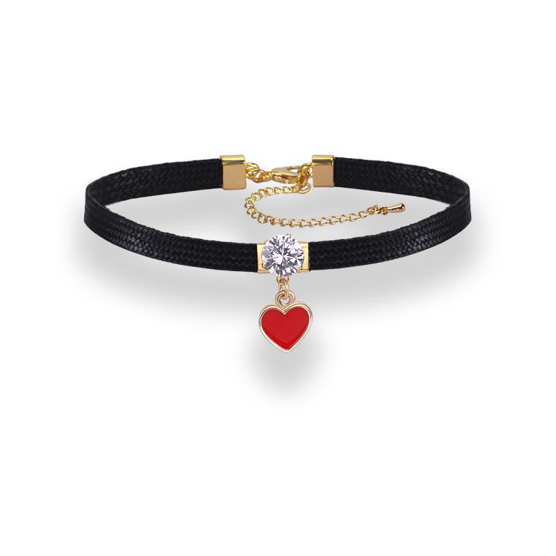 Women's Black Rope Fresh Clavicle Chain Short Neckband Collar Necklace