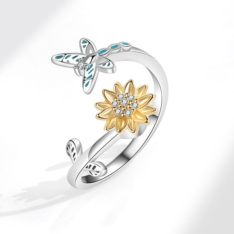 Pretty Casual Sunflower Spinning Fashion Simple Rings