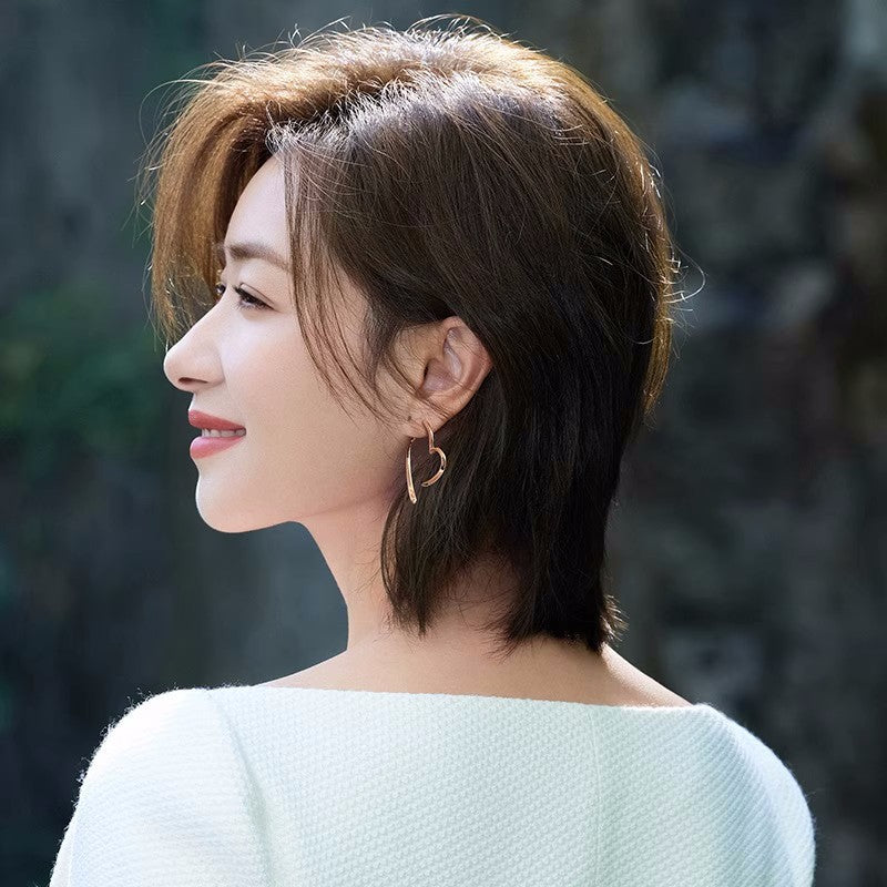 Style Love Cross Light Luxury Temperament Design Sense Stud Earrings