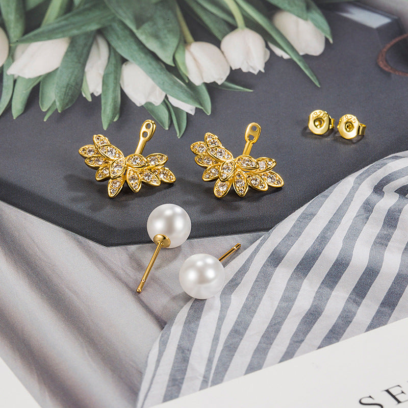 Petal Pearl Female Summer Tide Light Luxury Earrings