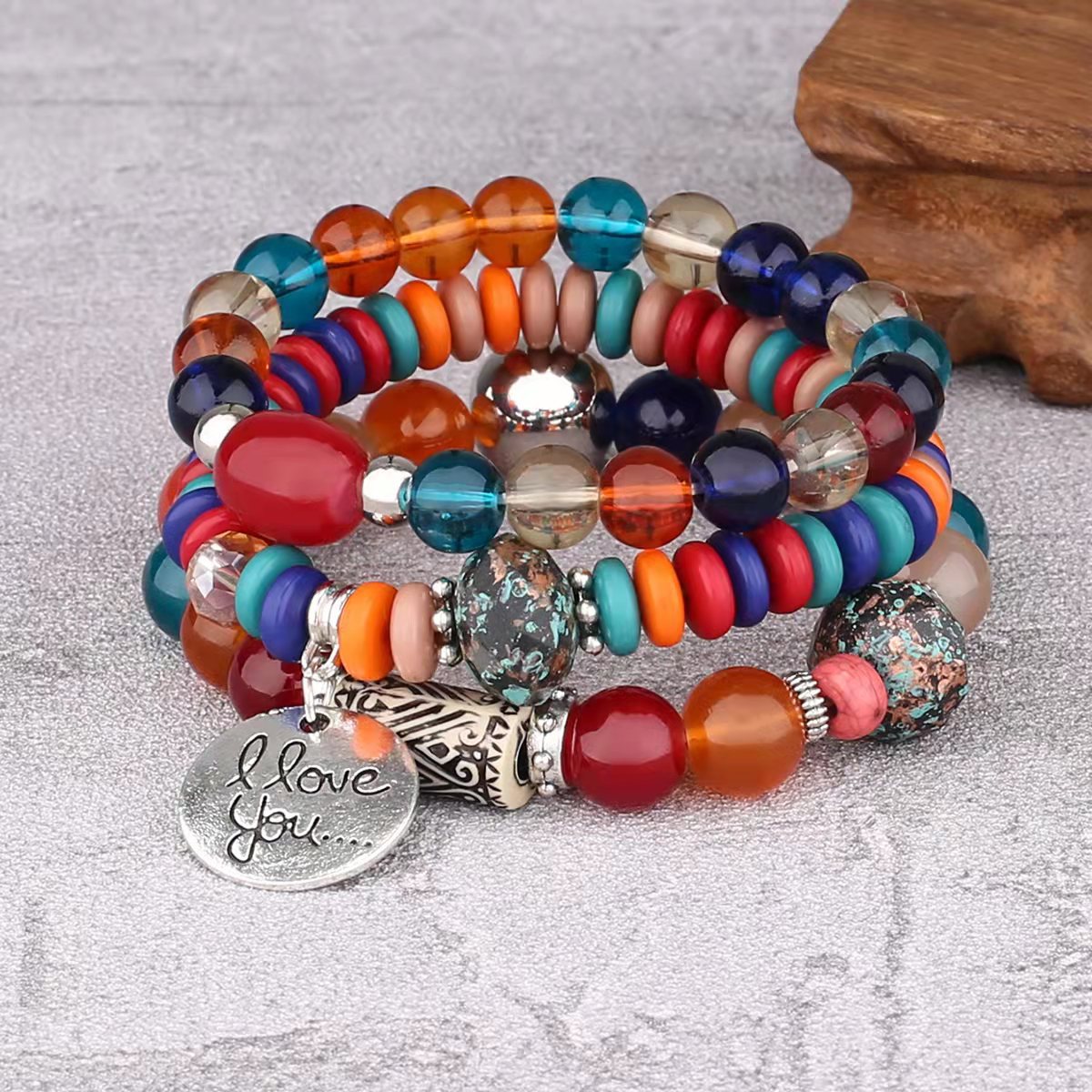 Women's Beads String Layered Fashionable Personalized English Bracelets