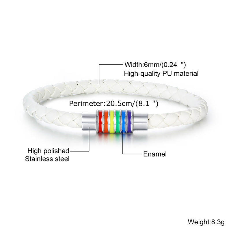 Jewellery Rainbow Woven Brace Lace Titanium Bracelets