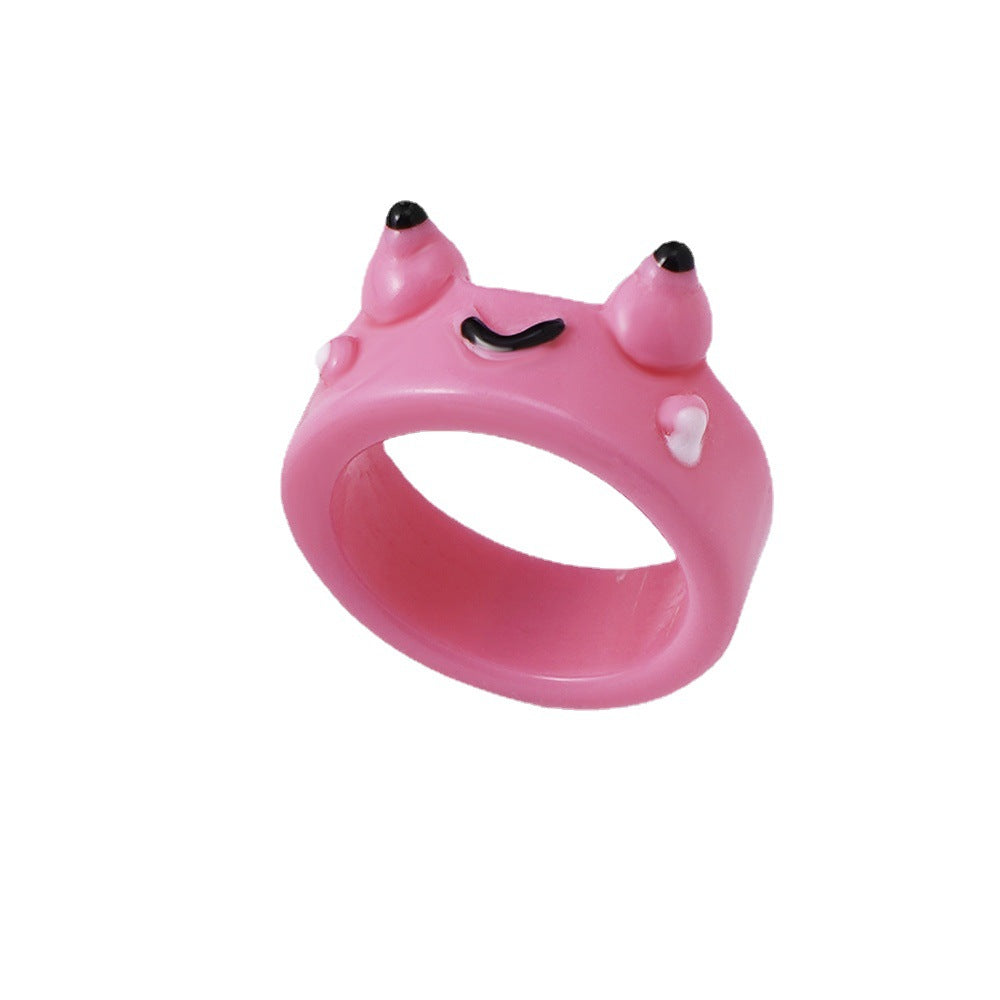 Cartoon Frog Fashion Cute Resin Index Rings