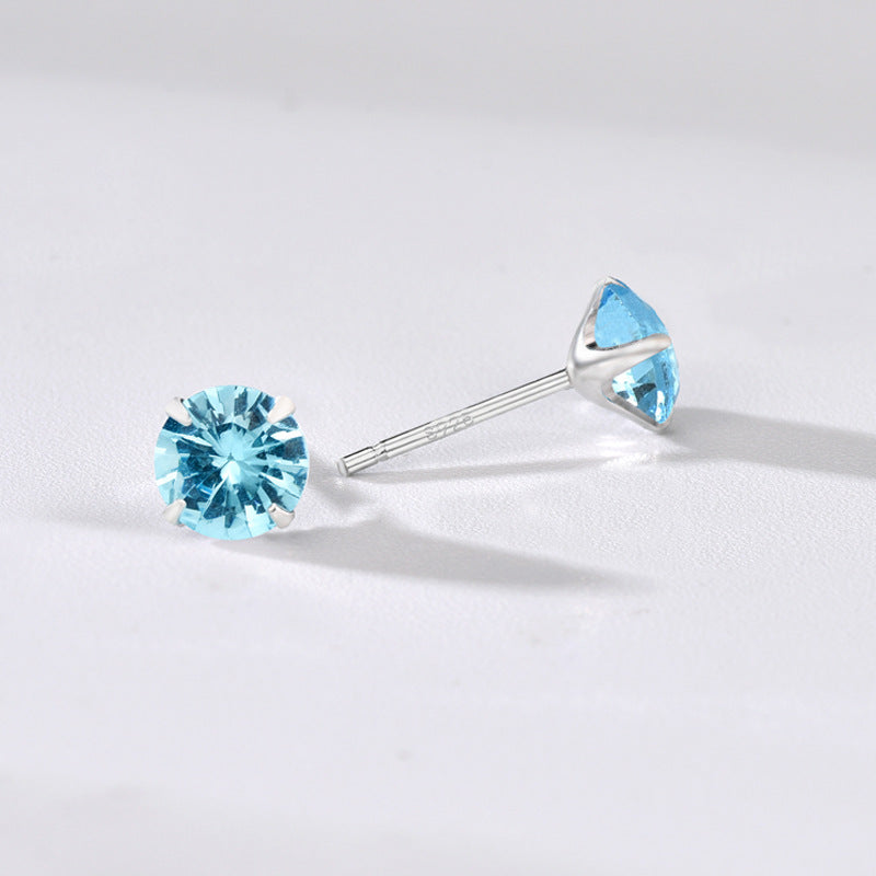 Fashion Zircon Twee Birthday Sier Sterling Earrings
