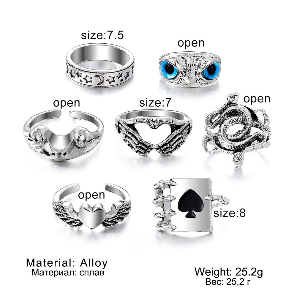 Vintage Animal Suit Owl Open Crying Rings