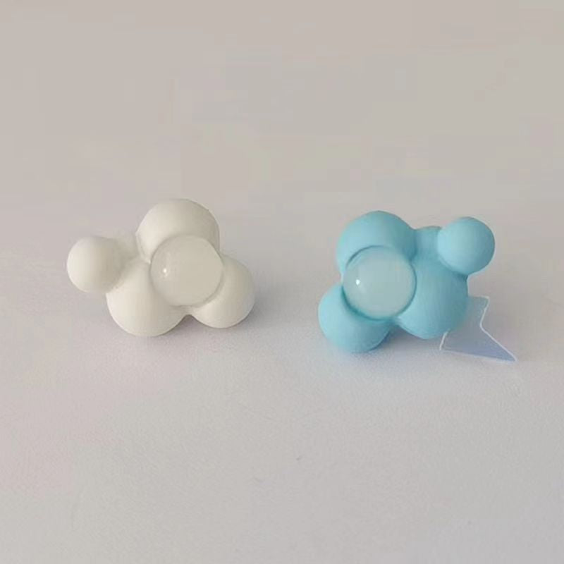 Simple Design High-grade Exquisite Cute Daily Cloud Ear Unique Sier Earrings