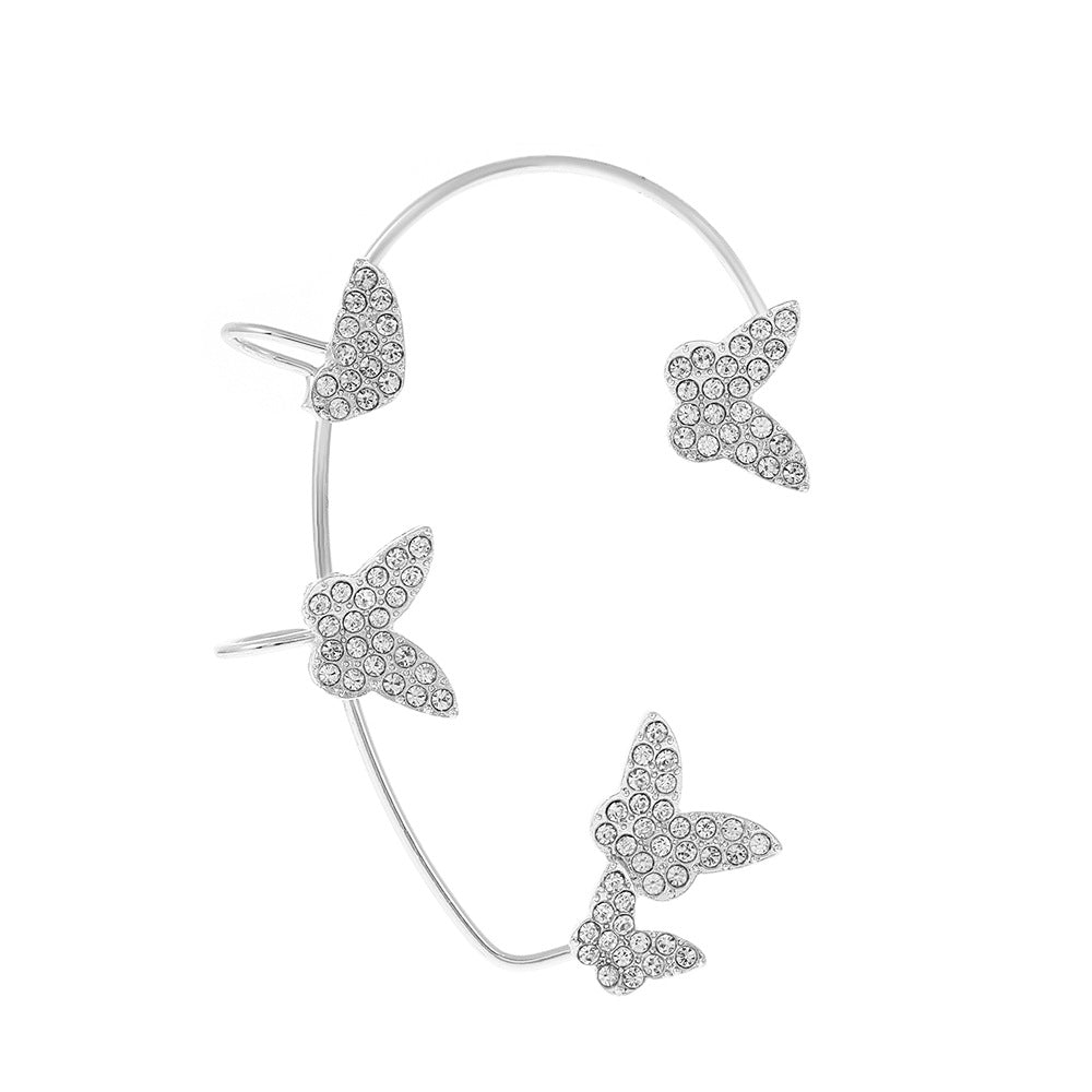 Diamond Butterfly Female Fashion Exaggerated Wings Ear Clip