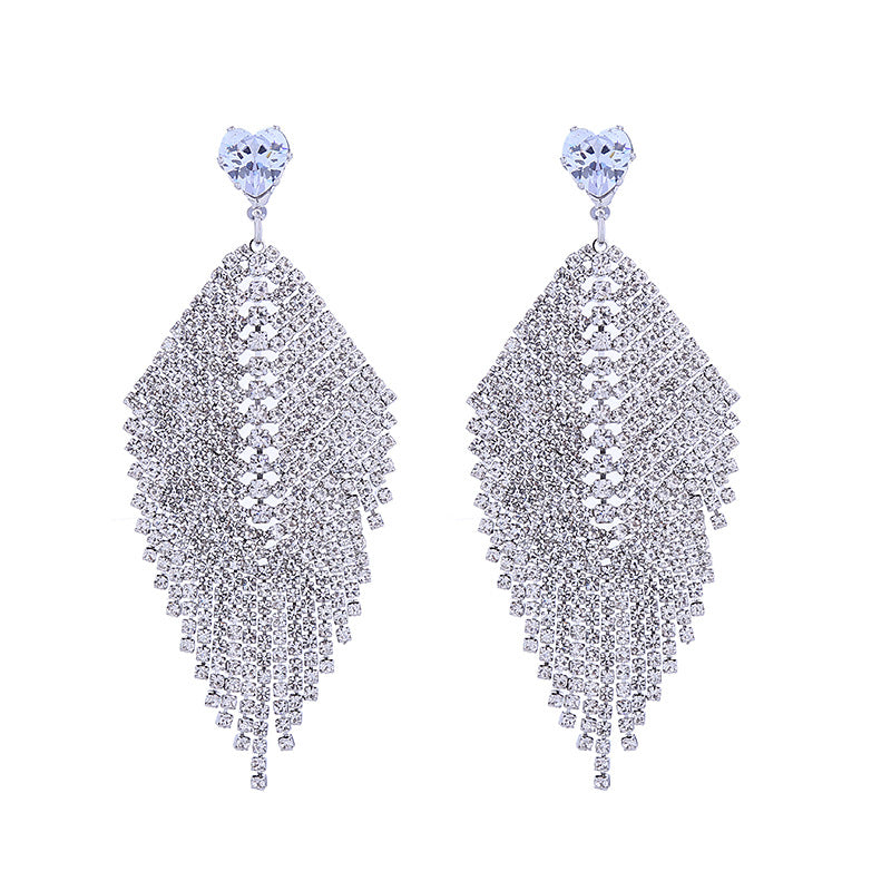 Women's Leaf-shaped Tassel For Fashionable Temperamental Niche Earrings