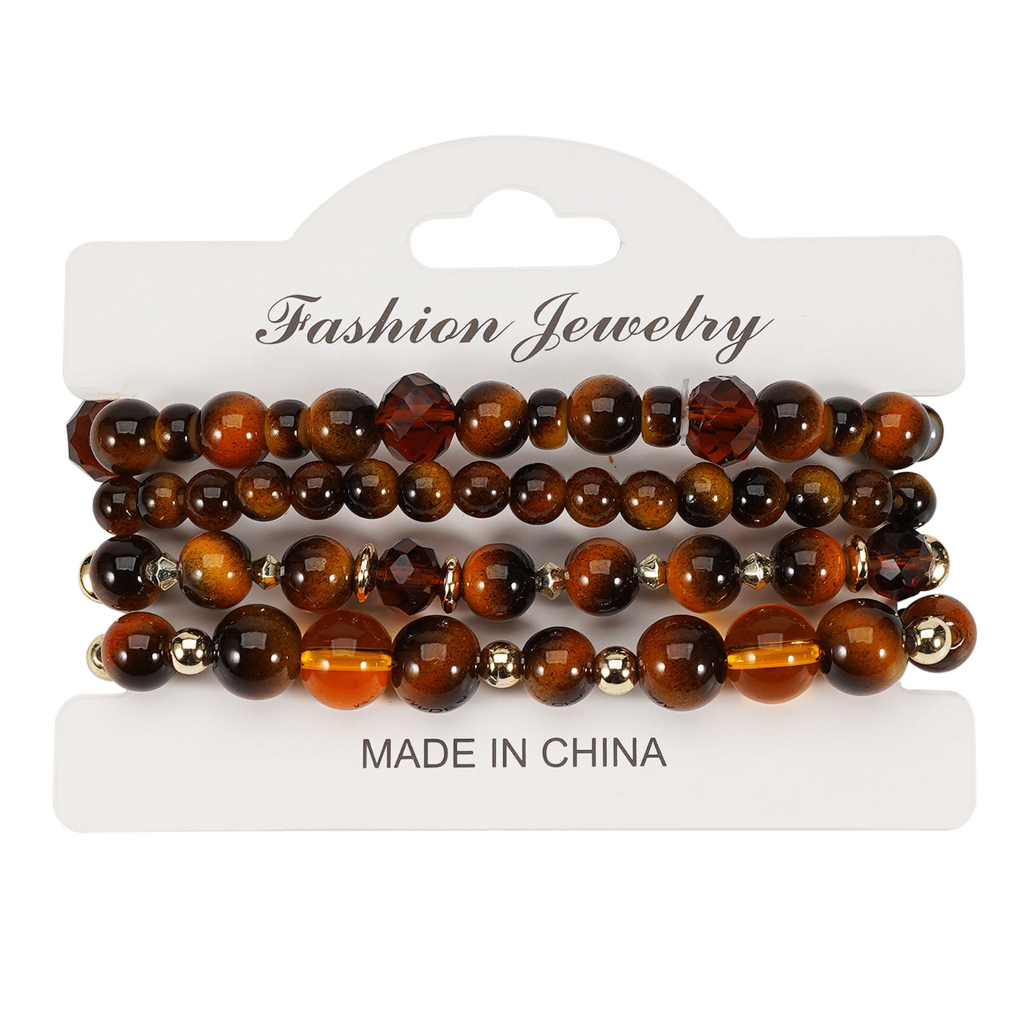 Women's & Men's Imitation Tiger Eye Stone Round Beads Jade Cat Style To Bracelet