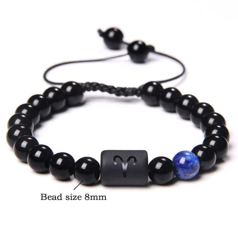 Men's Natural Red Agate Beads Twee Constellation Bracelets