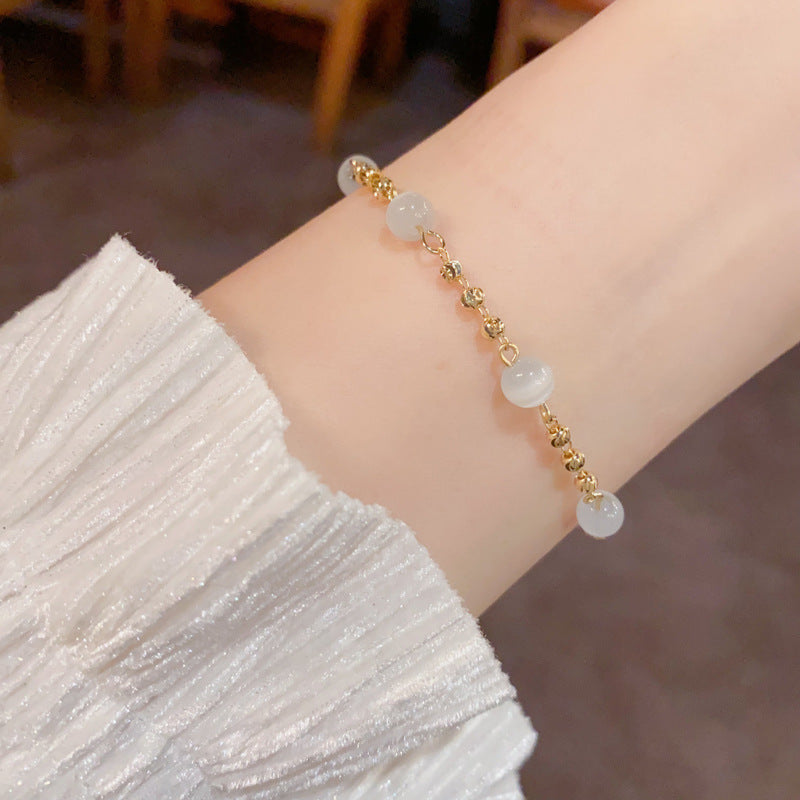 Women's Fashion Opal Beads Temperament Light Luxury Simple Unique Bracelet