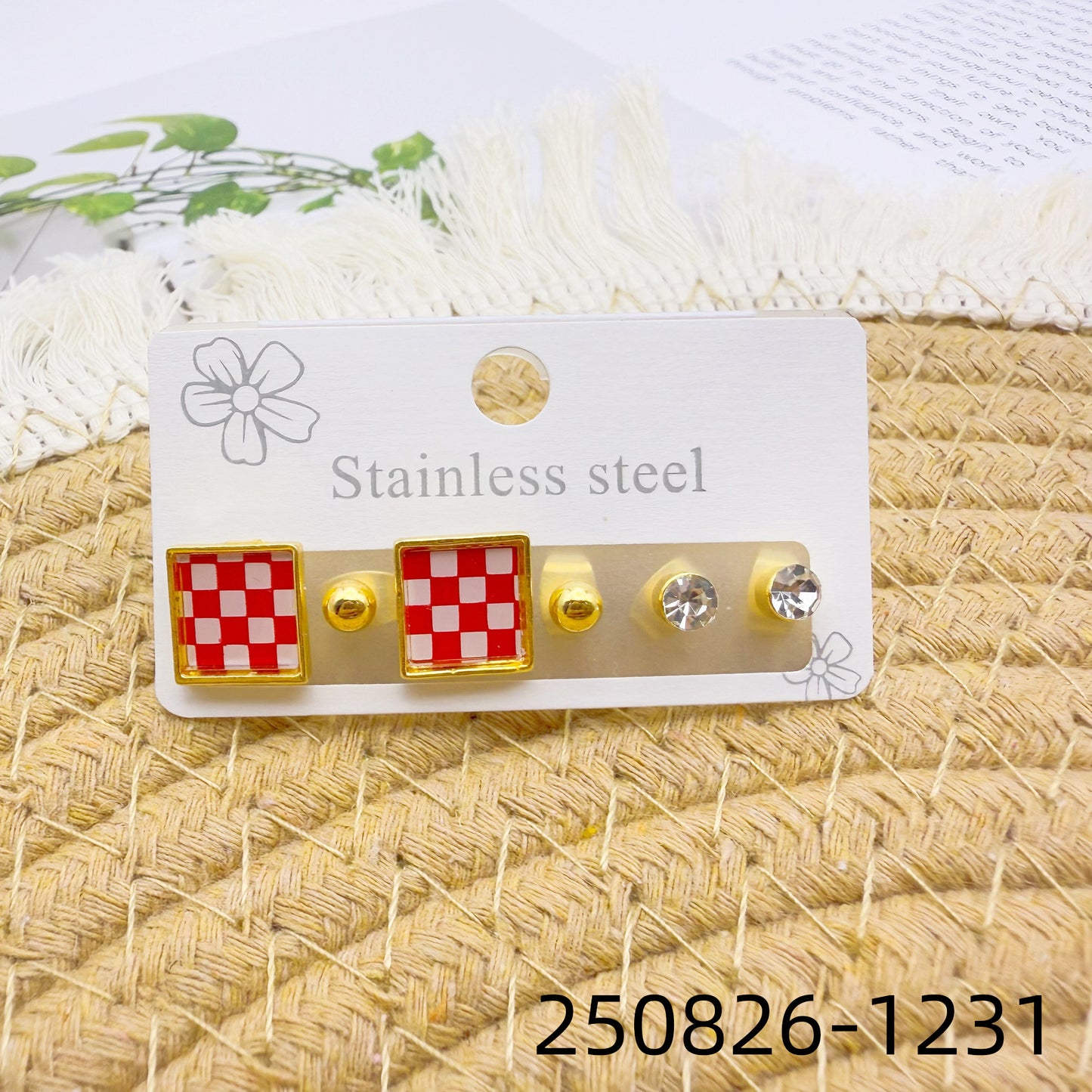 Women's Love Heart High-grade Stainless Steel Diamond Wild Trendy Golden Ear Stud Earrings