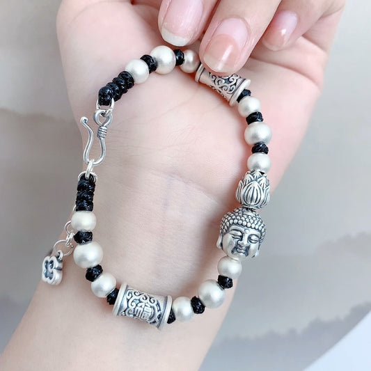 Armbänder mit Fu-Charakteren im ethnischen Buddha-Stil für Damen und Herren