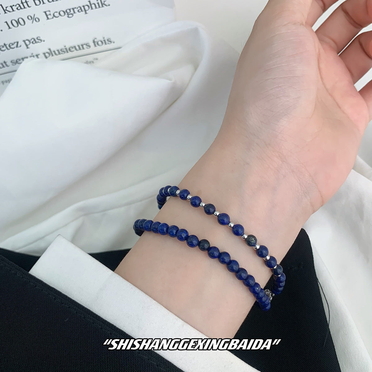 Bracelets d'ornement de haute qualité en perles argentées pour femmes