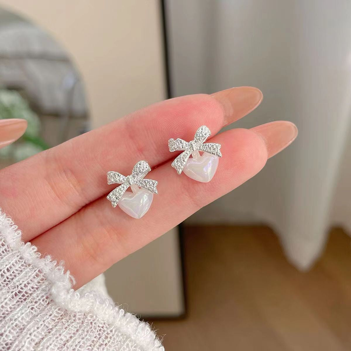 Women's Summer Super Match Mori Style Colorful Crystals Butterfly Long For Stud Earrings