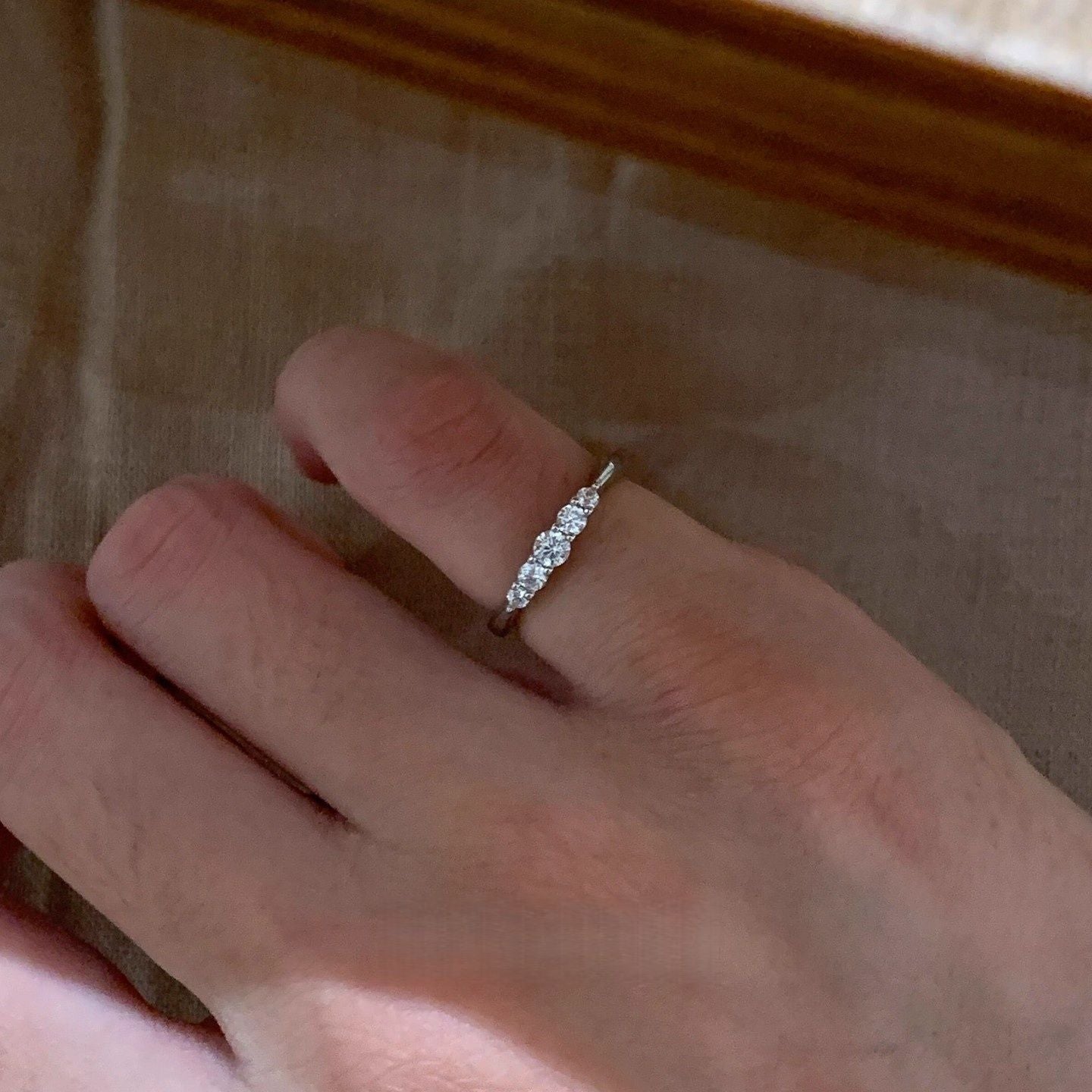 Row Diamond Design Light Luxury High Sense Finger For Ring