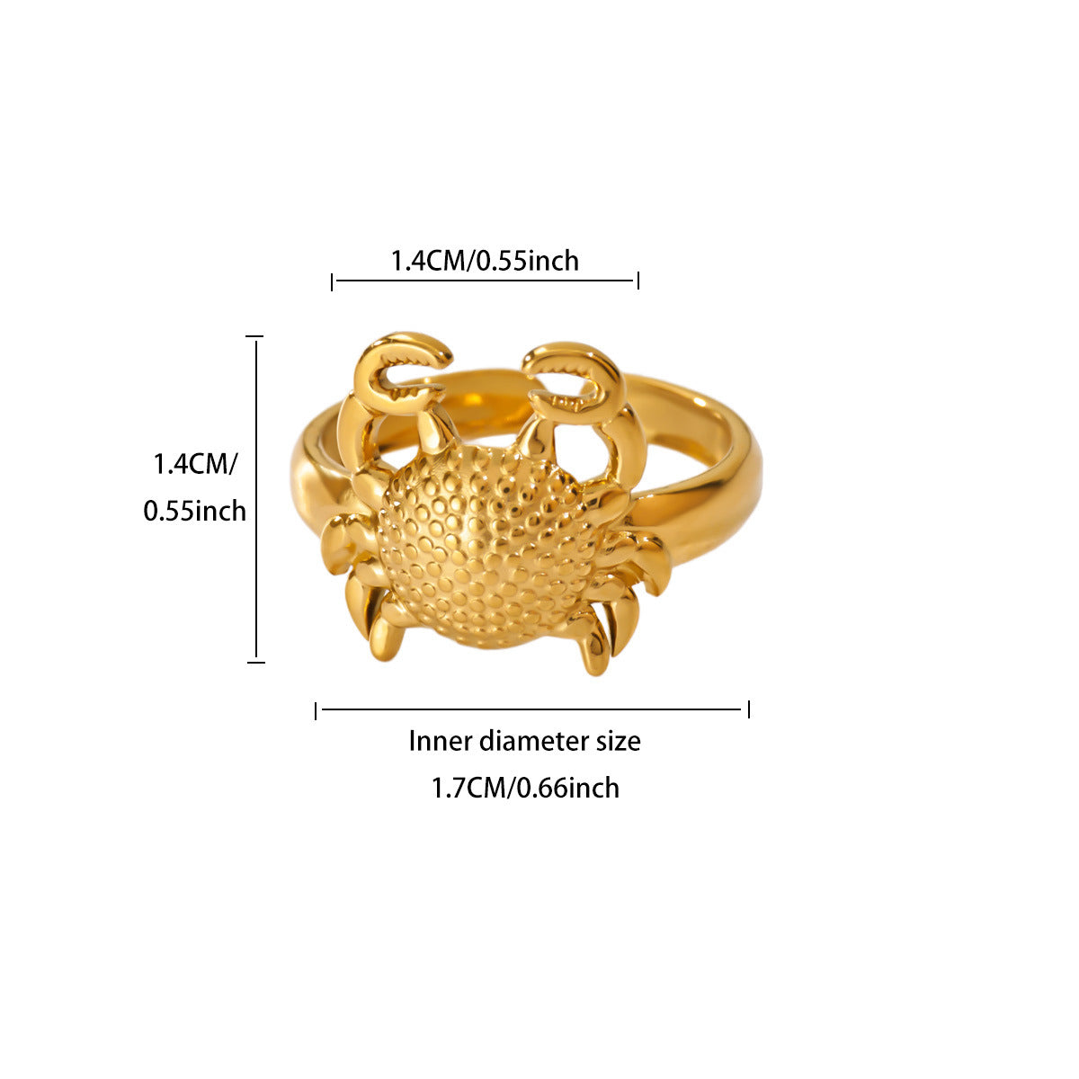 Women's Heart Geometric Stainless Steel Fashion Gold-plated Starfish Ring