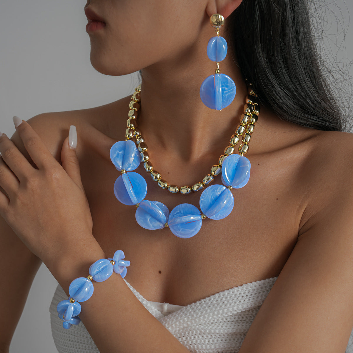 Women's Stitching Retro Personality Fashion Short Niche High Necklaces