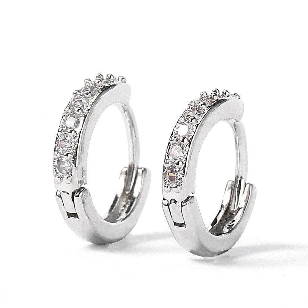 Single Row Rhinestone Hours Girlish Earclip Earrings